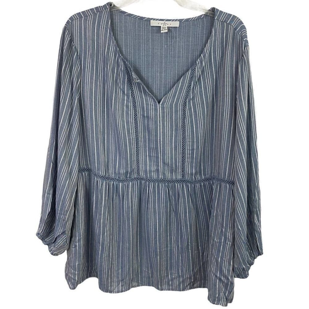 Fever Boho Striped Blouse Size XXL